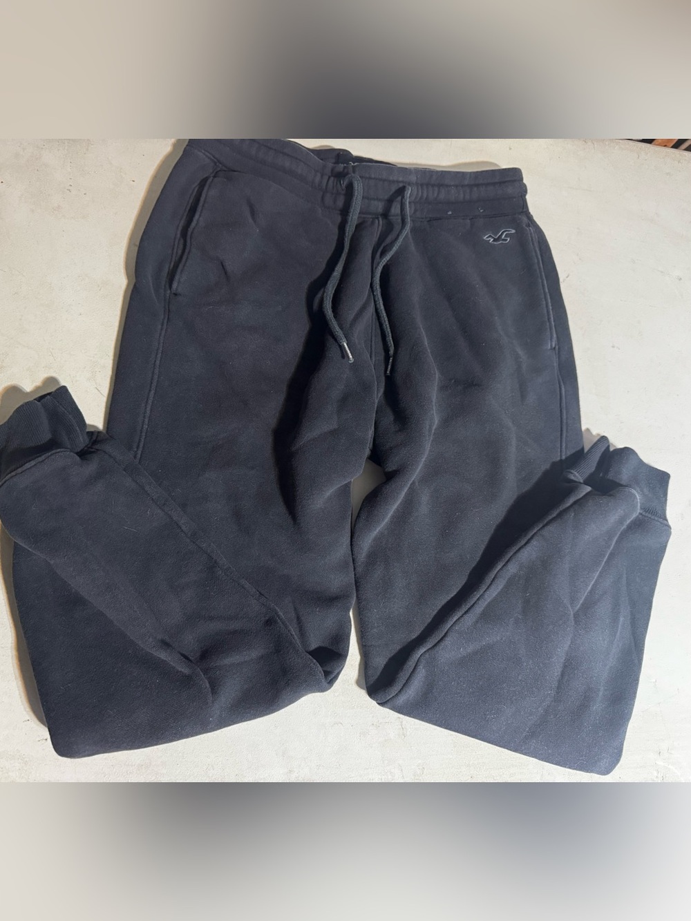 Hollister Men’s Black Fleece Drawstring Joggers